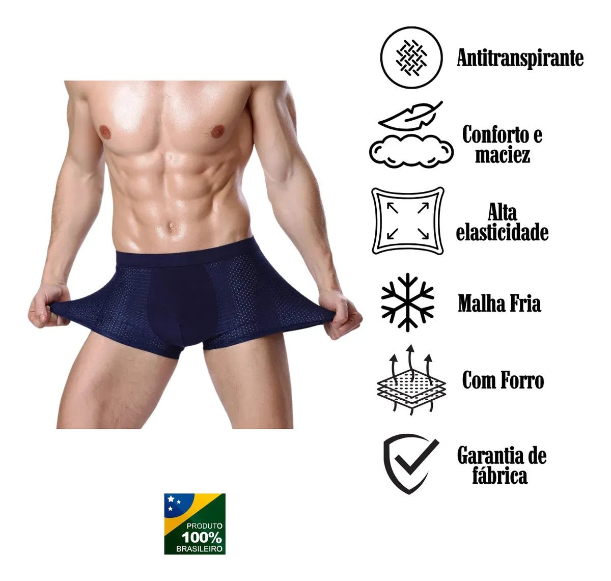 Kit 10 Cuecas Boxer URBANEXY Dryfit – Respirável & Conforto para Homem | Lisa