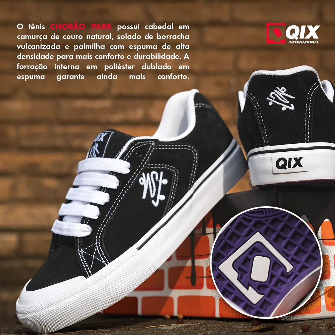 Tênis URBANEXY Park Preto & Branco – Masculino e Feminino